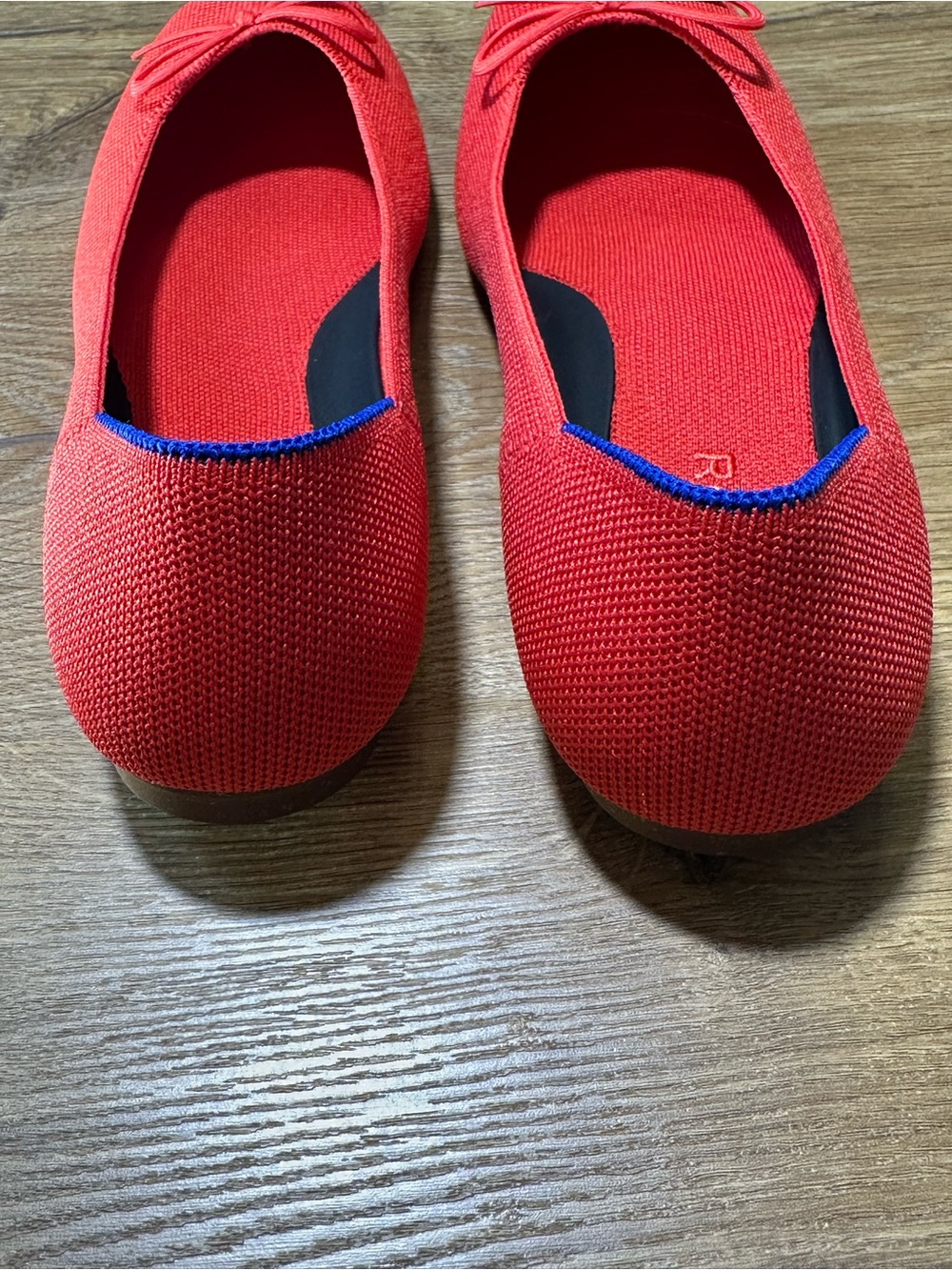 Rothy's Glamour Red Ballet Flats with Bow 9M - Picture 4 of 6
